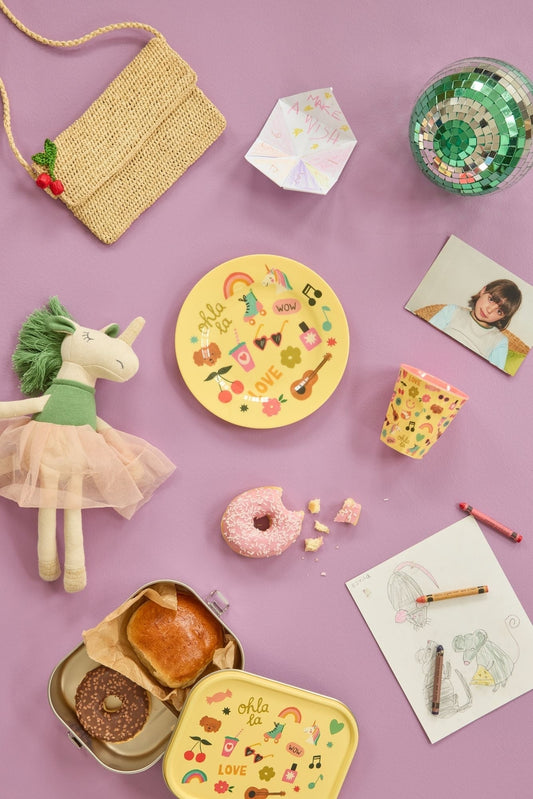 RICE | kids plate - unicorn love print