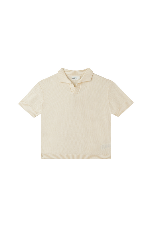 Mini Rebels | polo dark ecru gebreid
