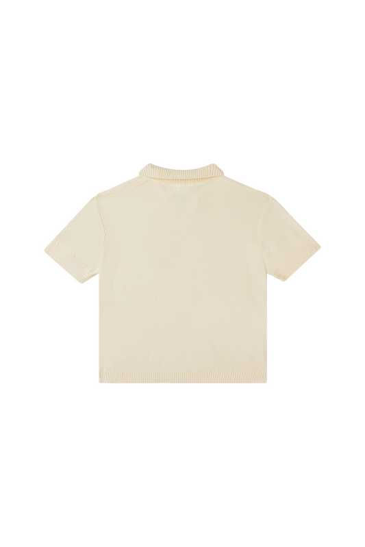 Mini Rebels | polo dark ecru gebreid