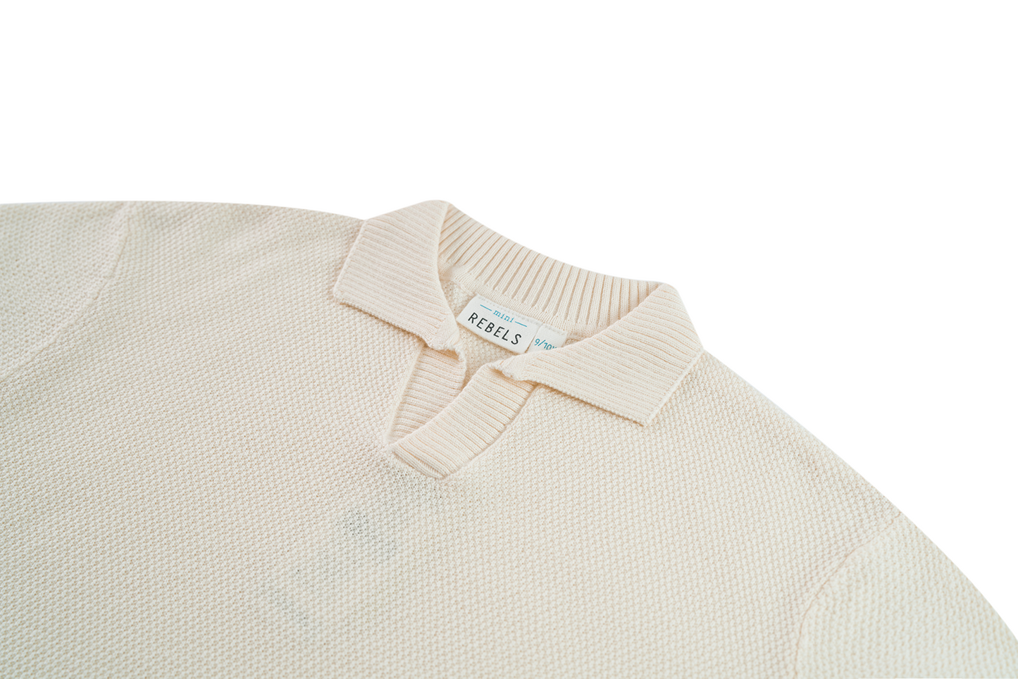 Mini Rebels | polo dark ecru gebreid