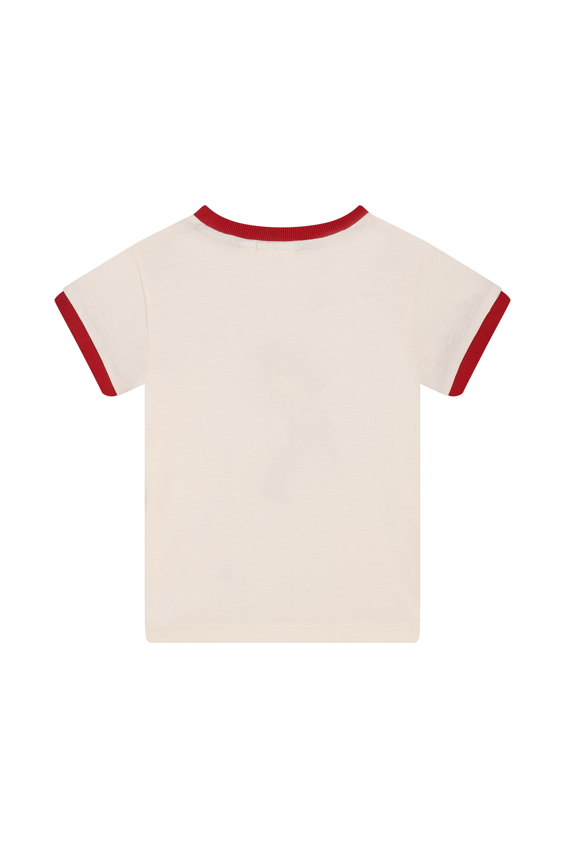 Mini Rebels | shirt ecru met rode boorden