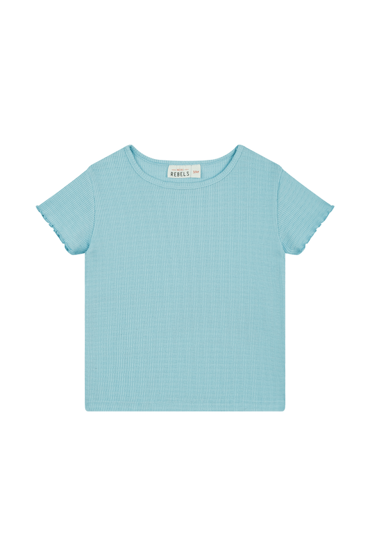 Mini Rebels | shirt aqua blauw