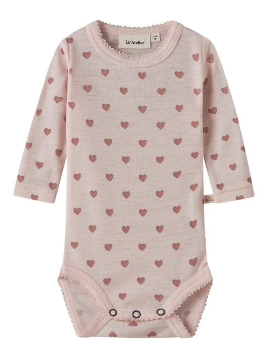 Lil Atelier | Noel Nia Wollen Romper Morganite Hartjes