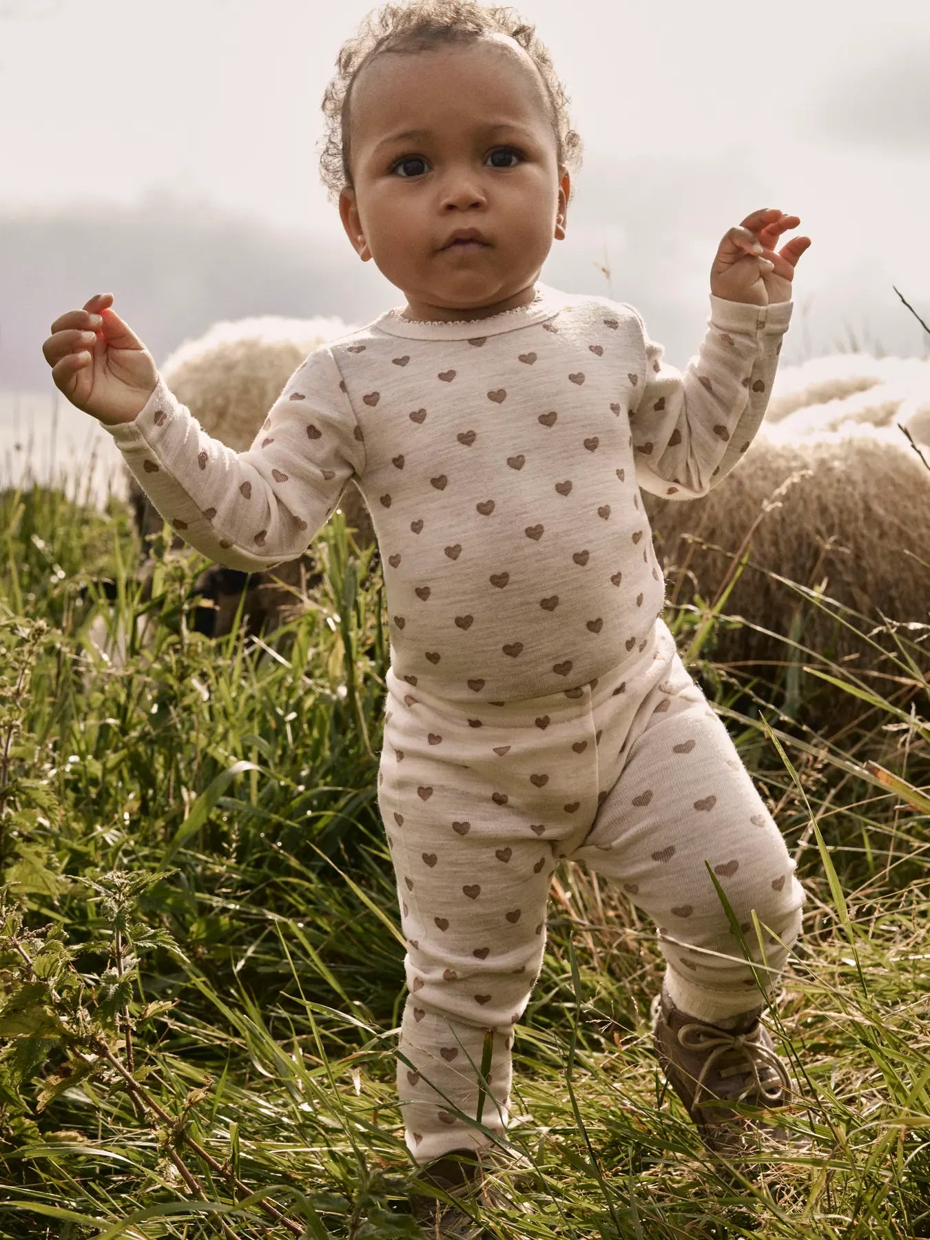 Lil Atelier | Noel Nia Wollen Romper Morganite Hartjes