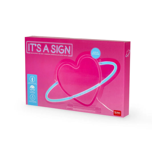 Legami | Neon LED Lamp Planet Heart – It’s a Sign | Hart Sfeerverlichting