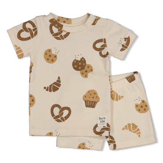 Feetje | Shortama Cosy Crumbs – Beige Baby Pyjama