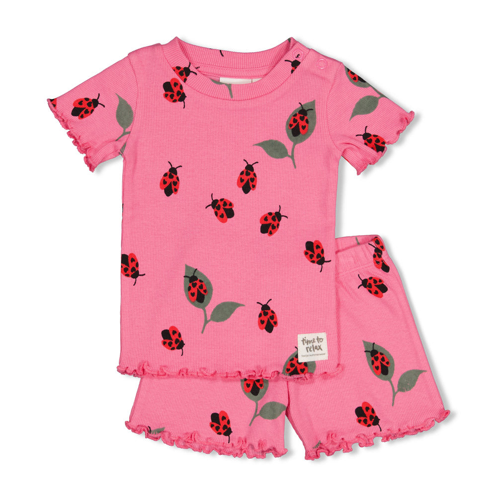 Feetje | Shortama Lily Ladybug – Roze Baby Pyjama