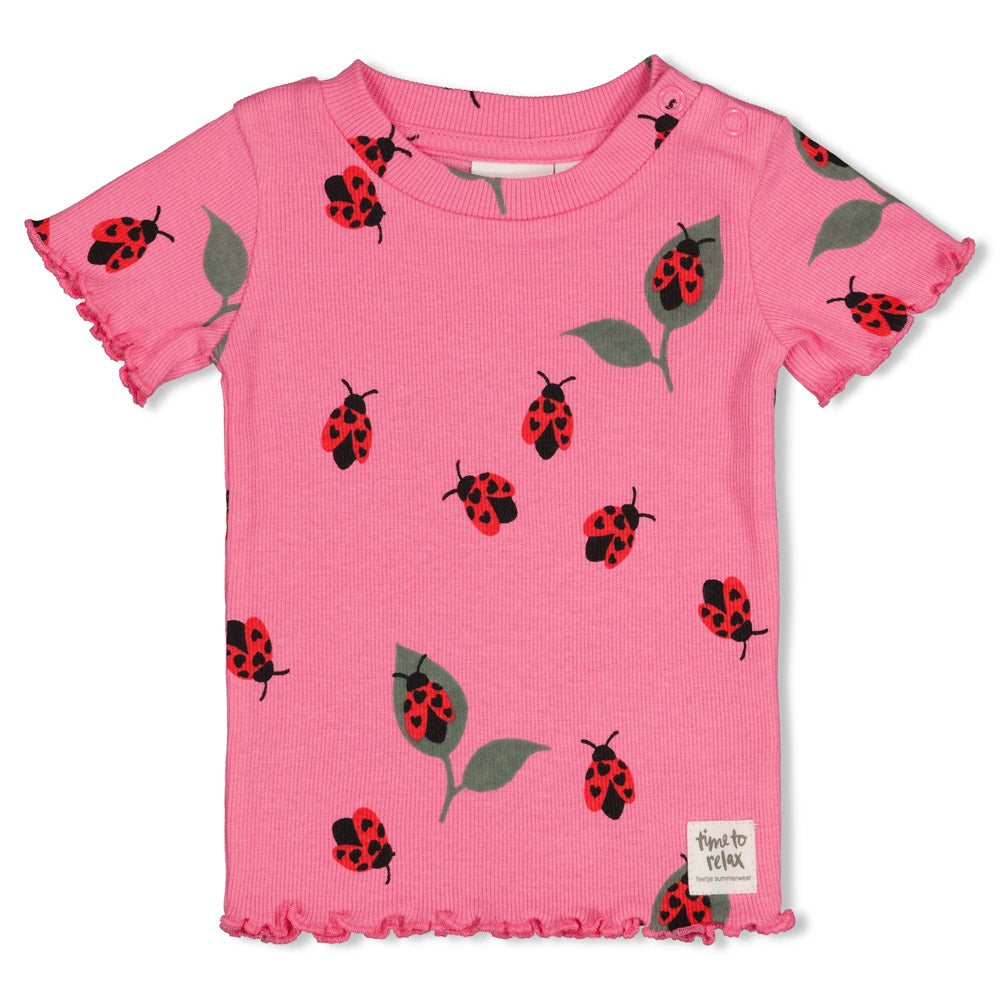 Feetje | Shortama Lily Ladybug – Roze Baby Pyjama