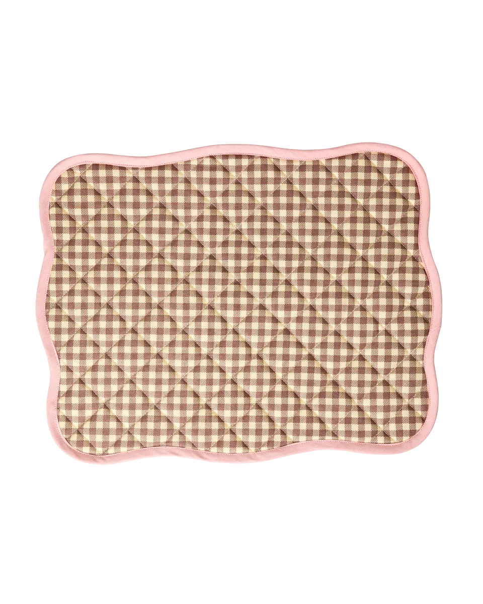 RICE | Gewatteerde placemat Checks Pretty Pink