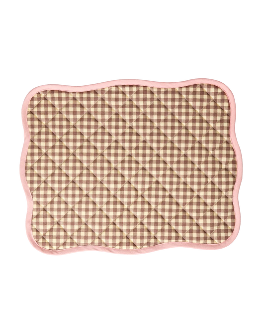 RICE | Gewatteerde placemat Checks Pretty Pink
