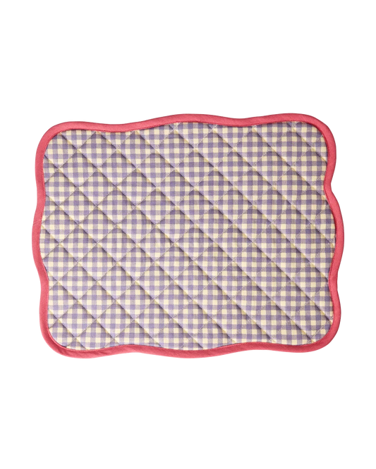 RICE | Gewatteerde placemat Checks Soft Raspberry