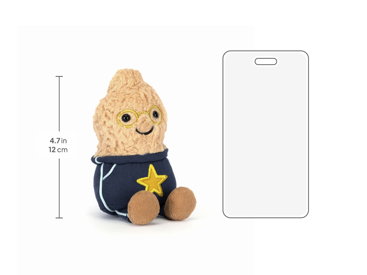 Formaat van de Jellycat pinda knuffel