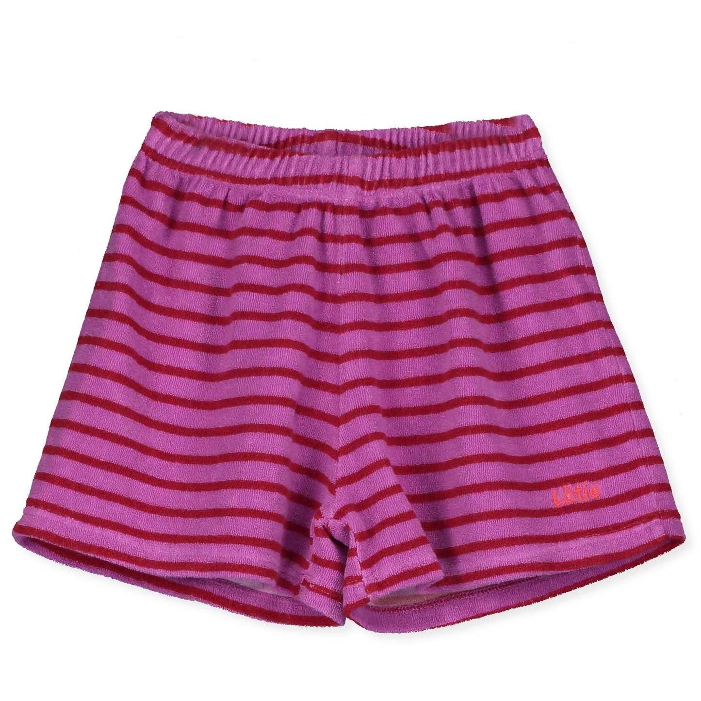 Lötiekids | Towel terry short - stripes - maganta