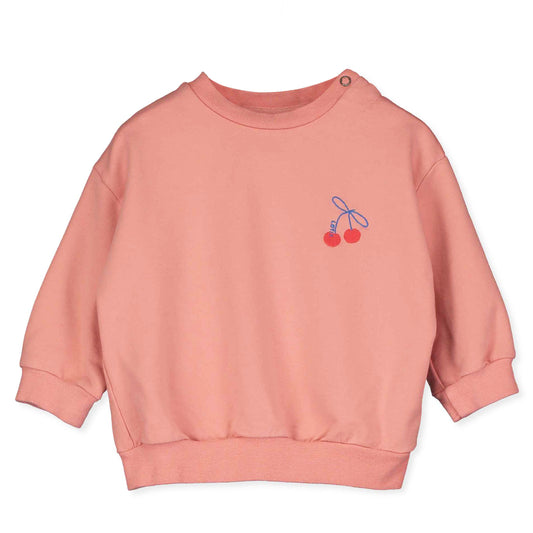 Lötiekids | Sweatshirt baby - cherrie embroidery - clay