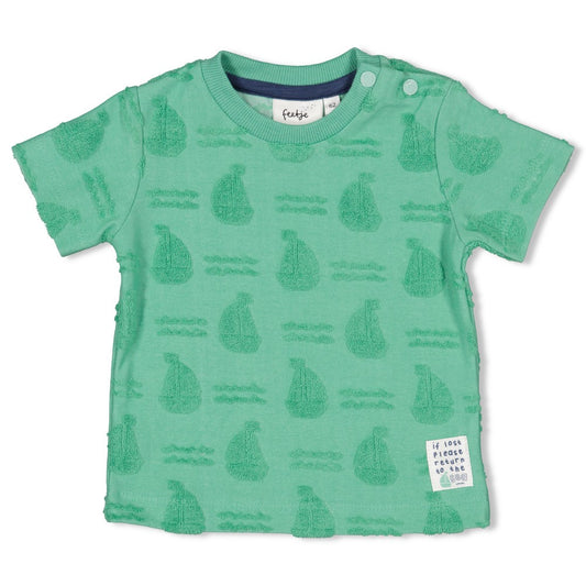 Feetje | T-shirt badstof groen - Seaside Happiness
