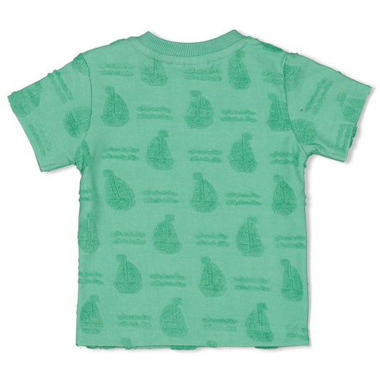Feetje | T-shirt badstof groen - Seaside Happiness