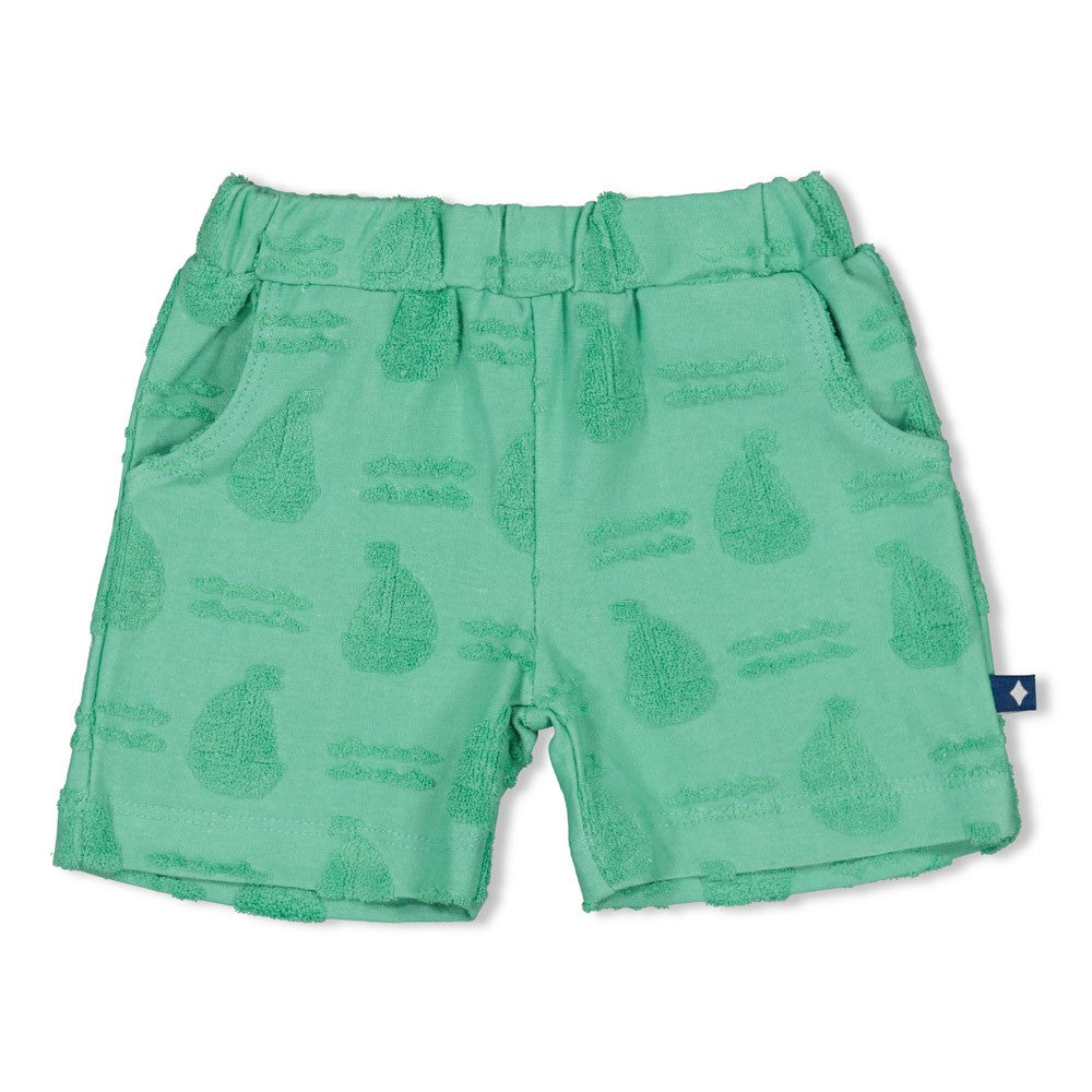 Feetje | Short badstof groen - Seaside Happiness