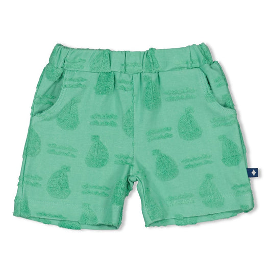 Feetje | Short badstof groen - Seaside Happiness