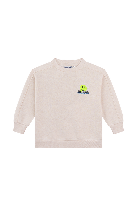 Someone | Casper Sweater Beige met Smiley Print voor Jongens