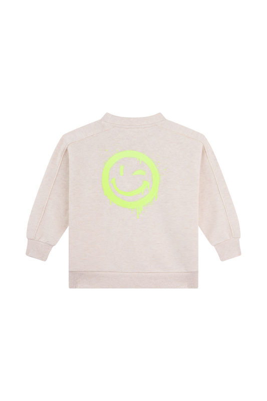 Someone | Casper Sweater Beige met Smiley Print voor Jongens