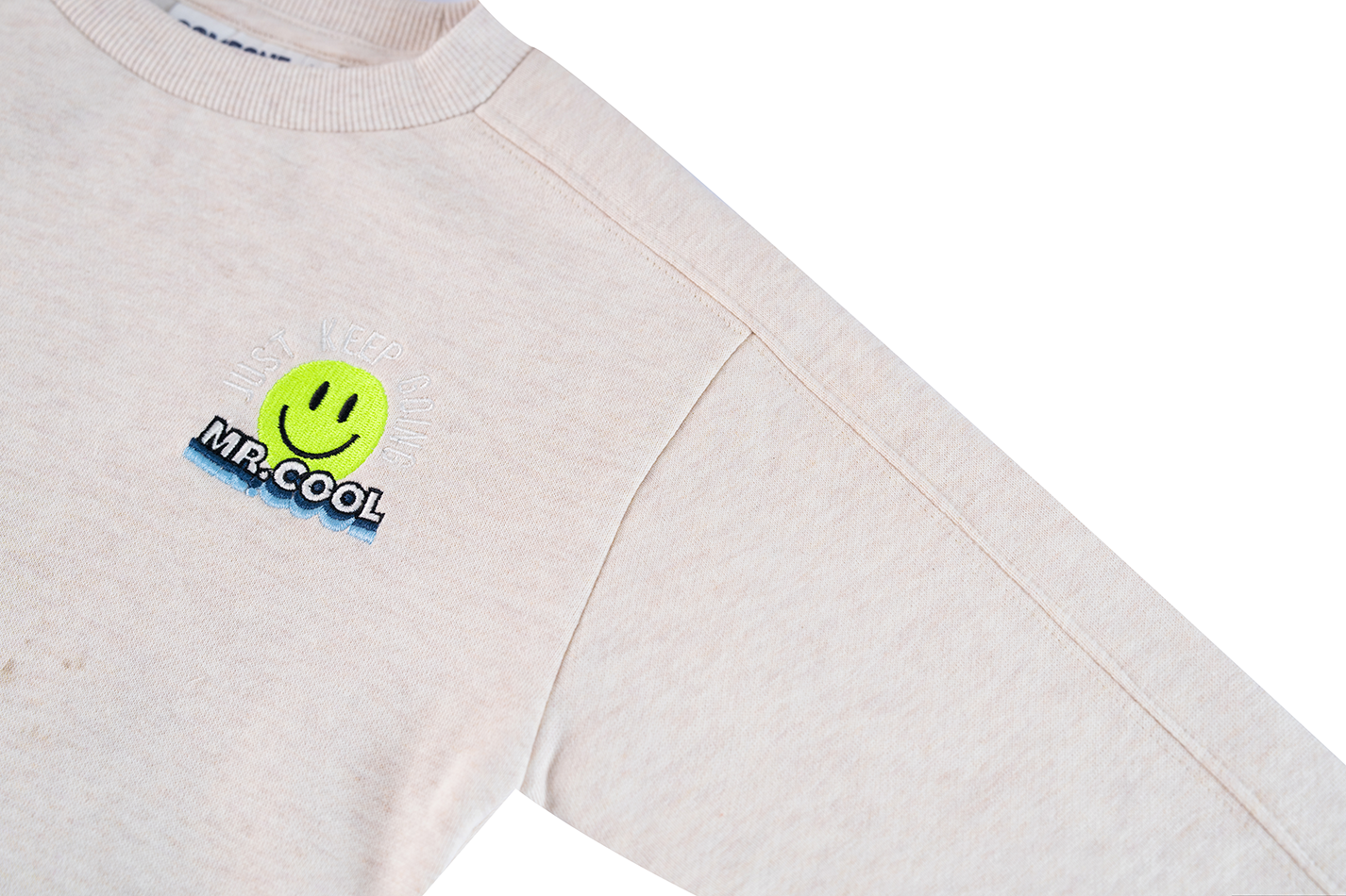 Someone | Casper Sweater Beige met Smiley Print voor Jongens