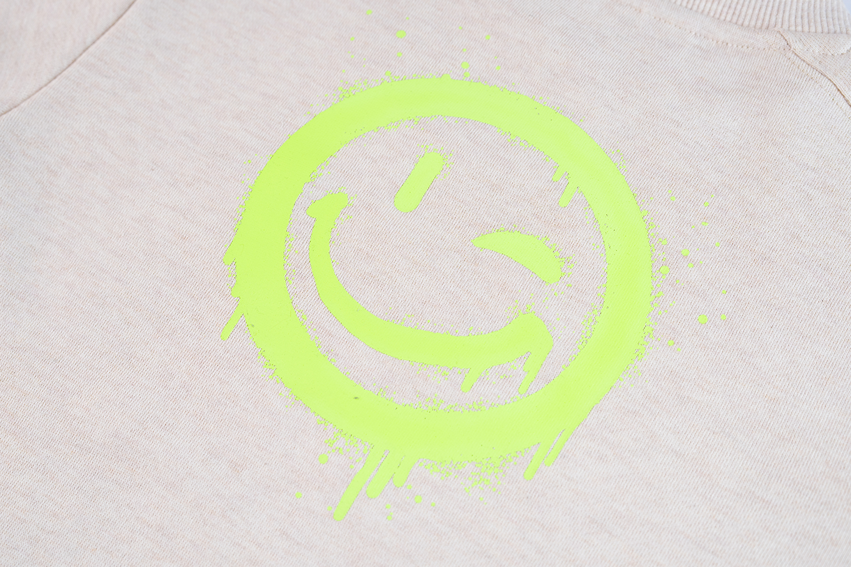 Someone | Casper Sweater Beige met Smiley Print voor Jongens