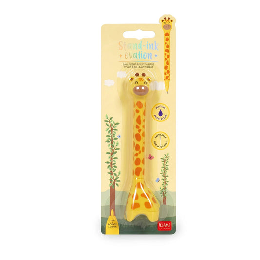 Legami | Giraffe pen met standaard – Speelse staande balpen