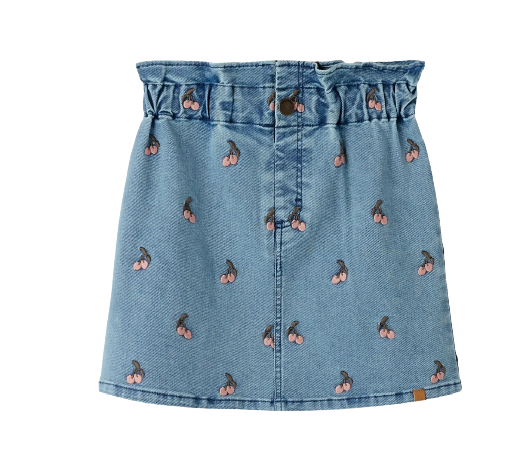 Lil Atelier | loose denim skirt cherry