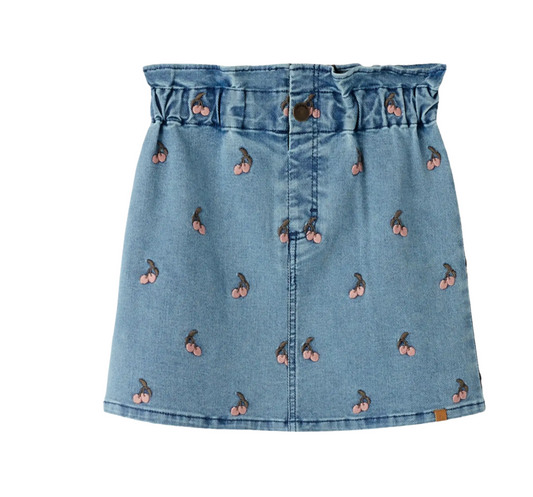 Lil Atelier | loose denim skirt cherry