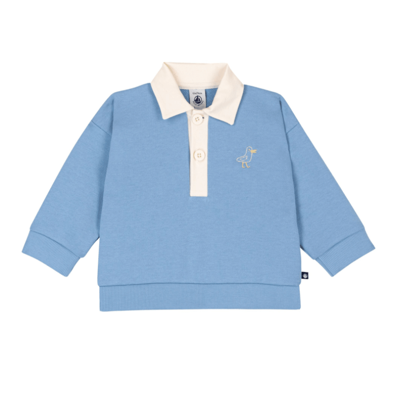 Petit Bateau | sweatshirt met kraag blauw