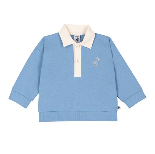 Petit Bateau | sweatshirt met kraag blauw