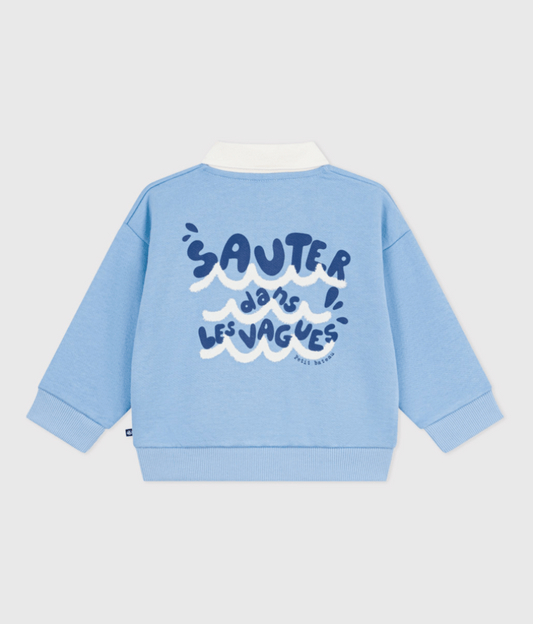 Petit Bateau | sweatshirt met kraag blauw