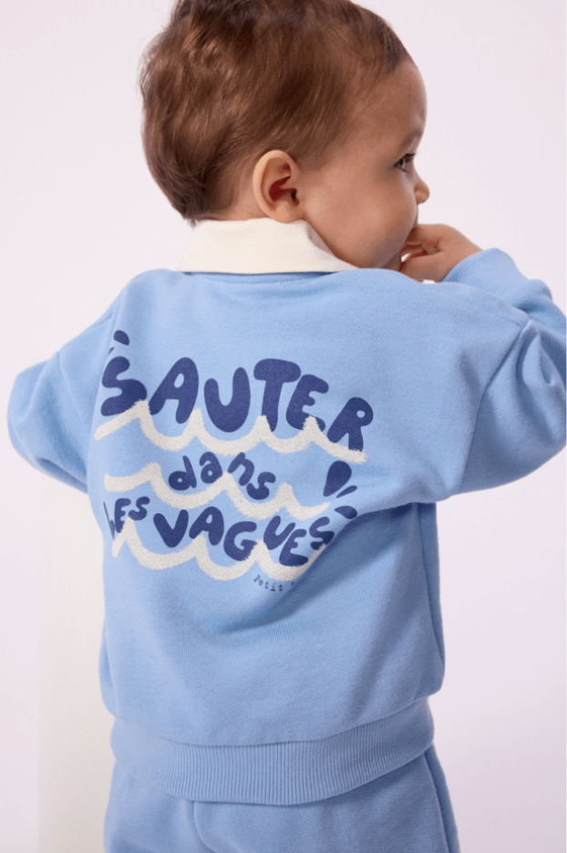 Petit Bateau | sweatshirt met kraag blauw