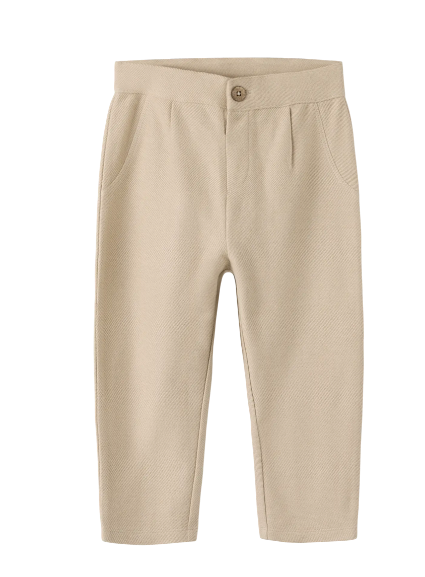 Lil’ Atelier broek jongens beige | Biologisch katoen (82-122)