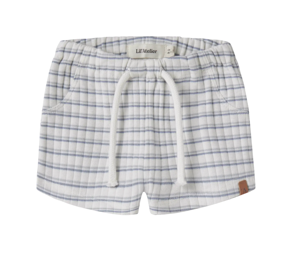 Lil Atelier | Short jongen beige met blauwe ruit