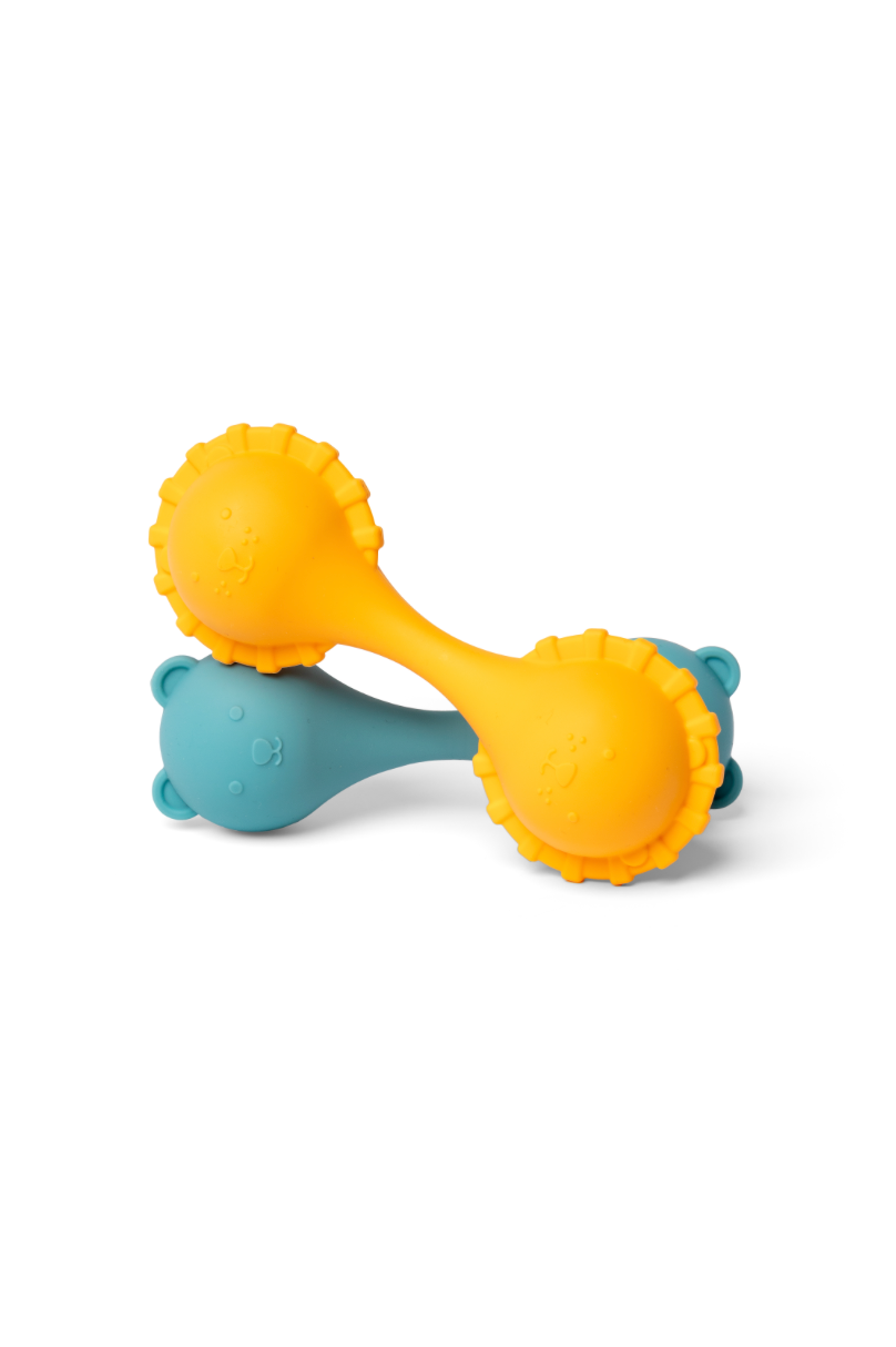 Little L | rammelaar – Beer en Leeuw groen & geel