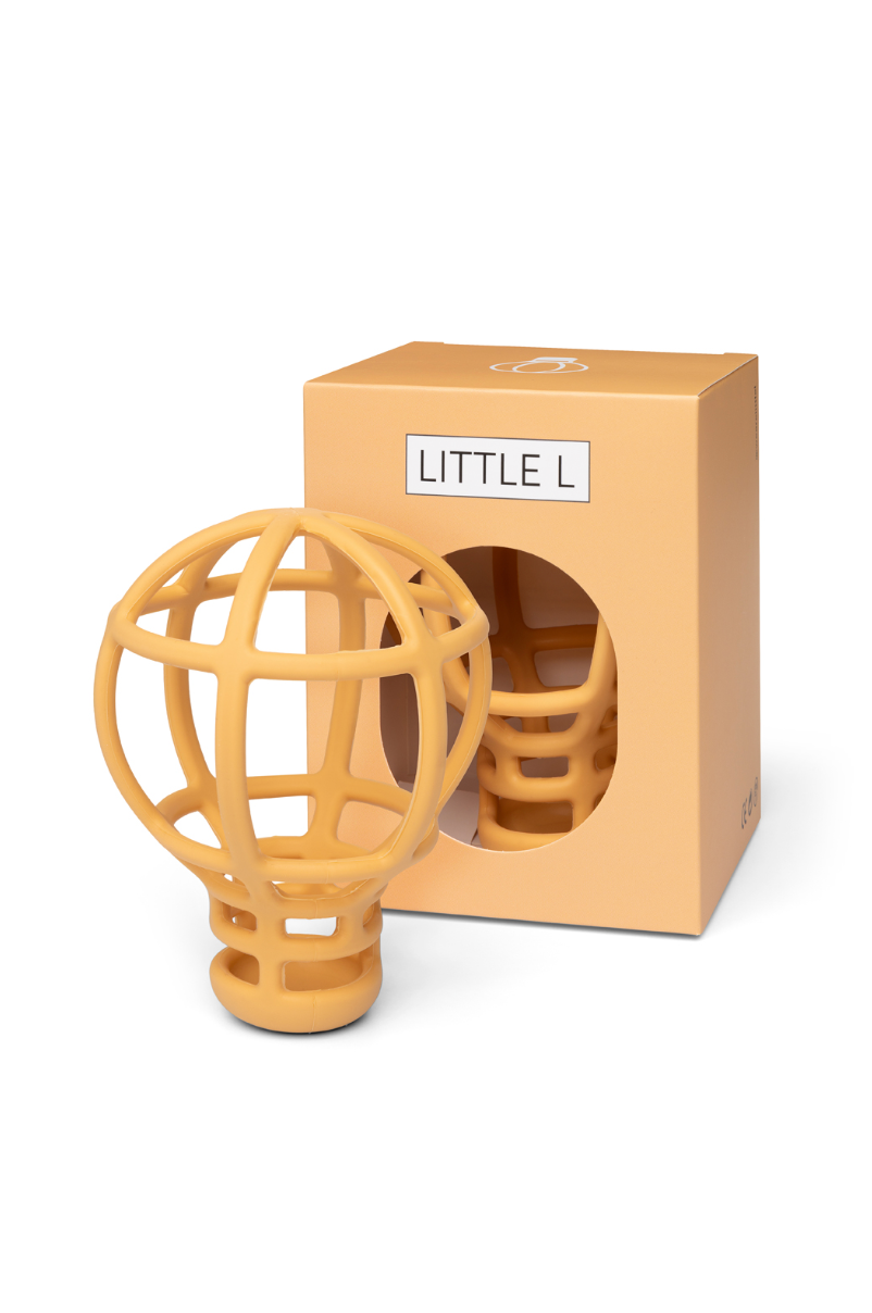Little L | bijtring luchtballon beige – siliconen babyspeelgoed