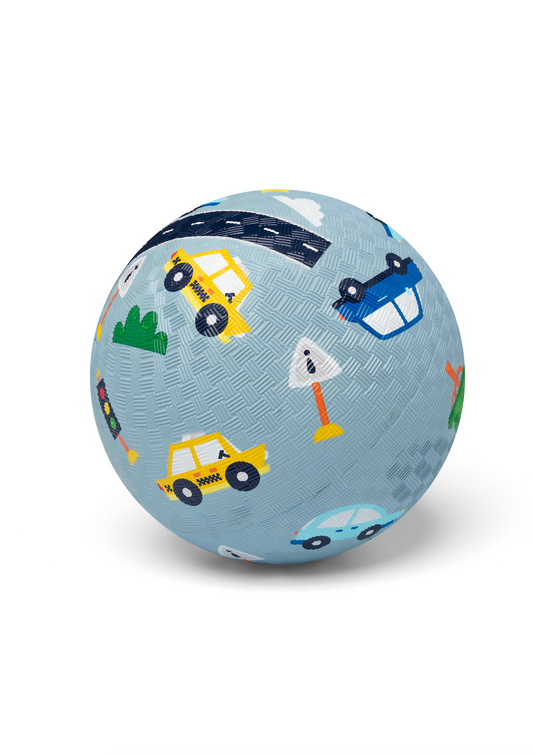Little L | rubber bal auto’s 18 cm – stoere speelbal voor kinderen