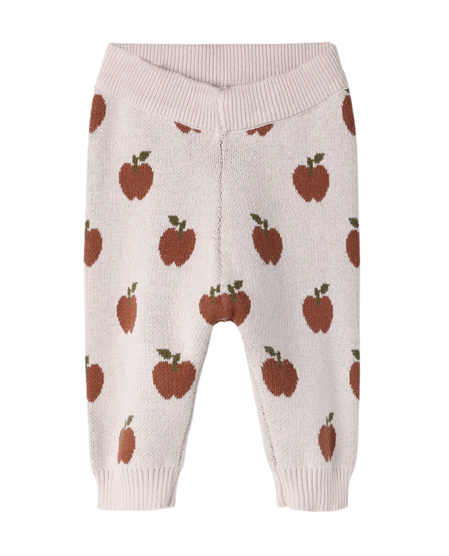 Lil' Atelier | Gebreid Babybroekje met Appelprint – Roze
