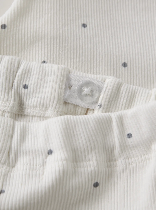 Lil' Atelier | Babybroek Rib Off White met Stipjes