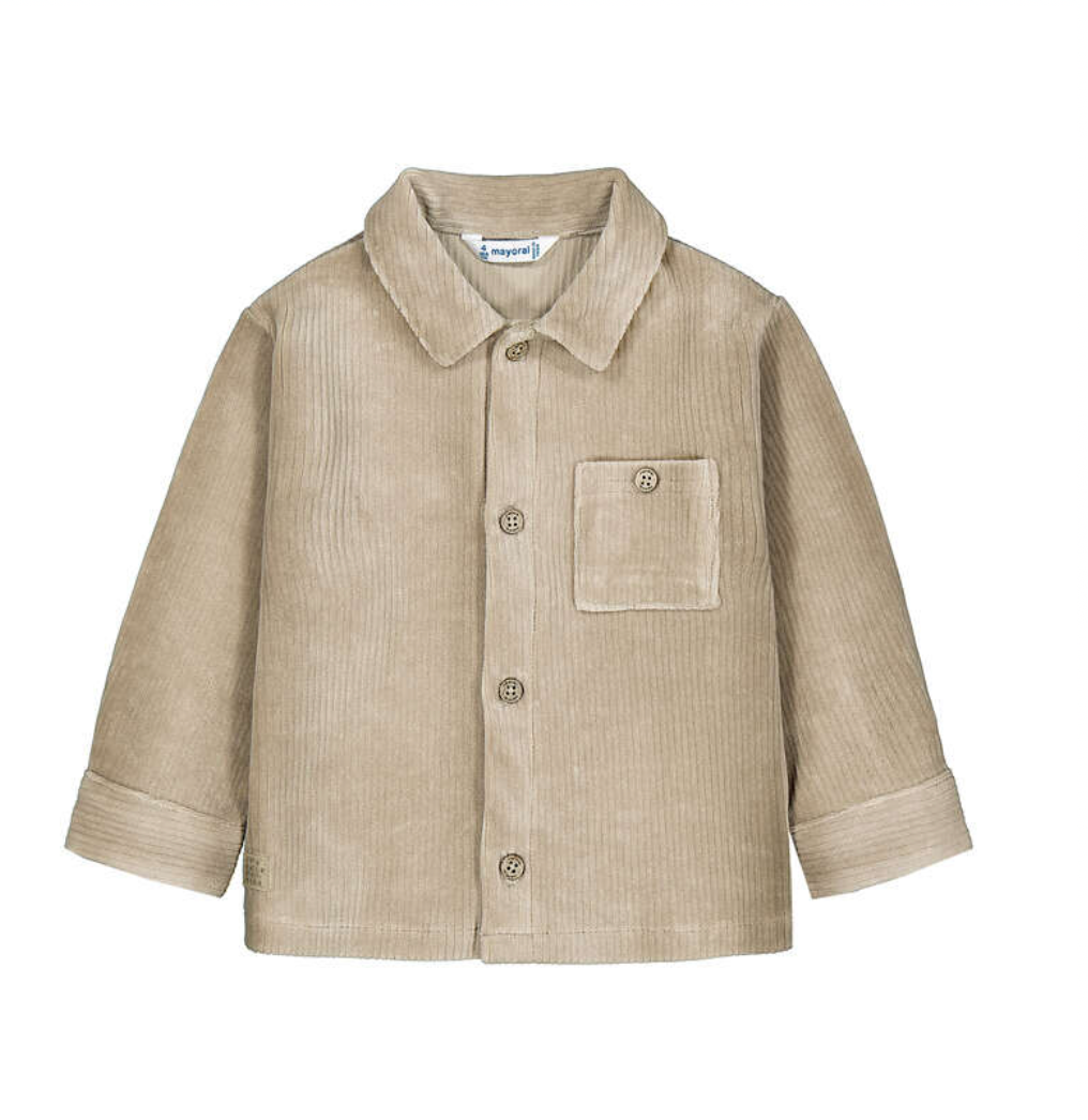 Mayoral | baby overshirt ribfluweel – zandkleur