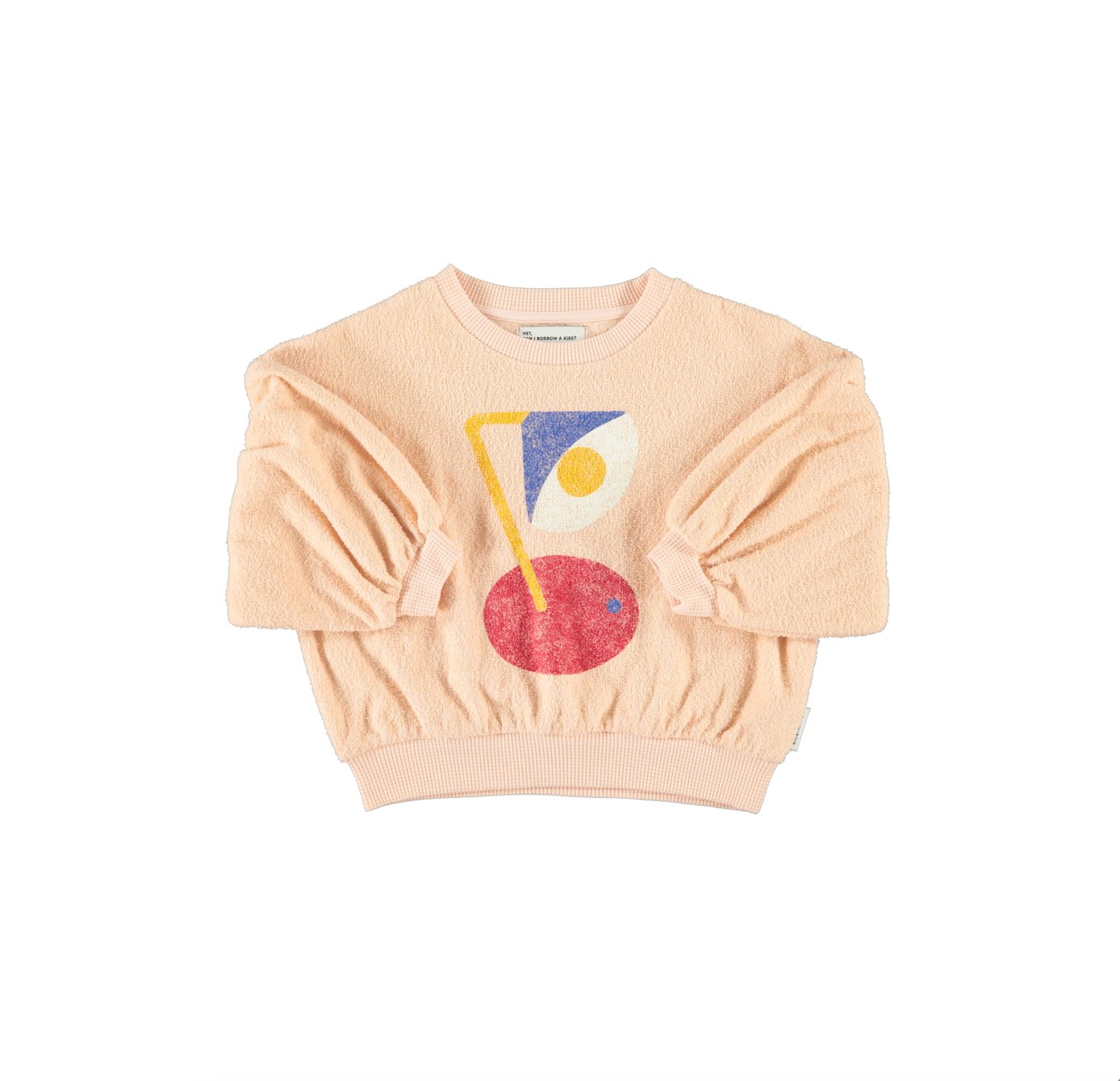 Piupiuchick | Sweater lichtroze met ballonmouwen en lampprint