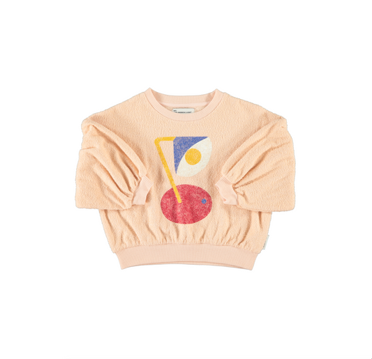 Piupiuchick | Sweater lichtroze met ballonmouwen en lampprint