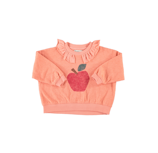 Piupiuchick | Sweater roze met kraag en appelprint