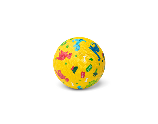 Little L | Rubber bal Dino's Geel - 13 cm