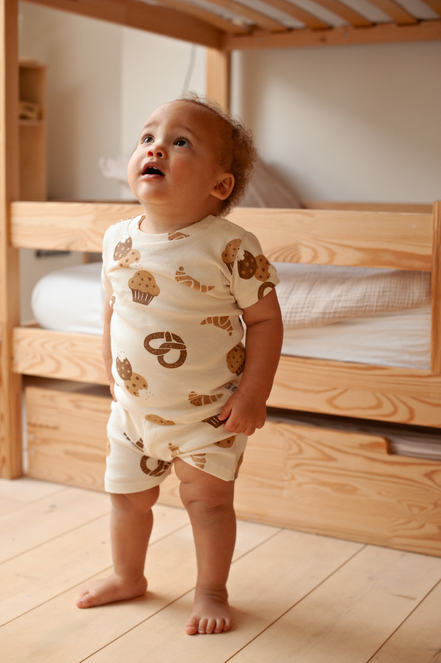 Feetje | Shortama Cosy Crumbs – Beige Baby Pyjama