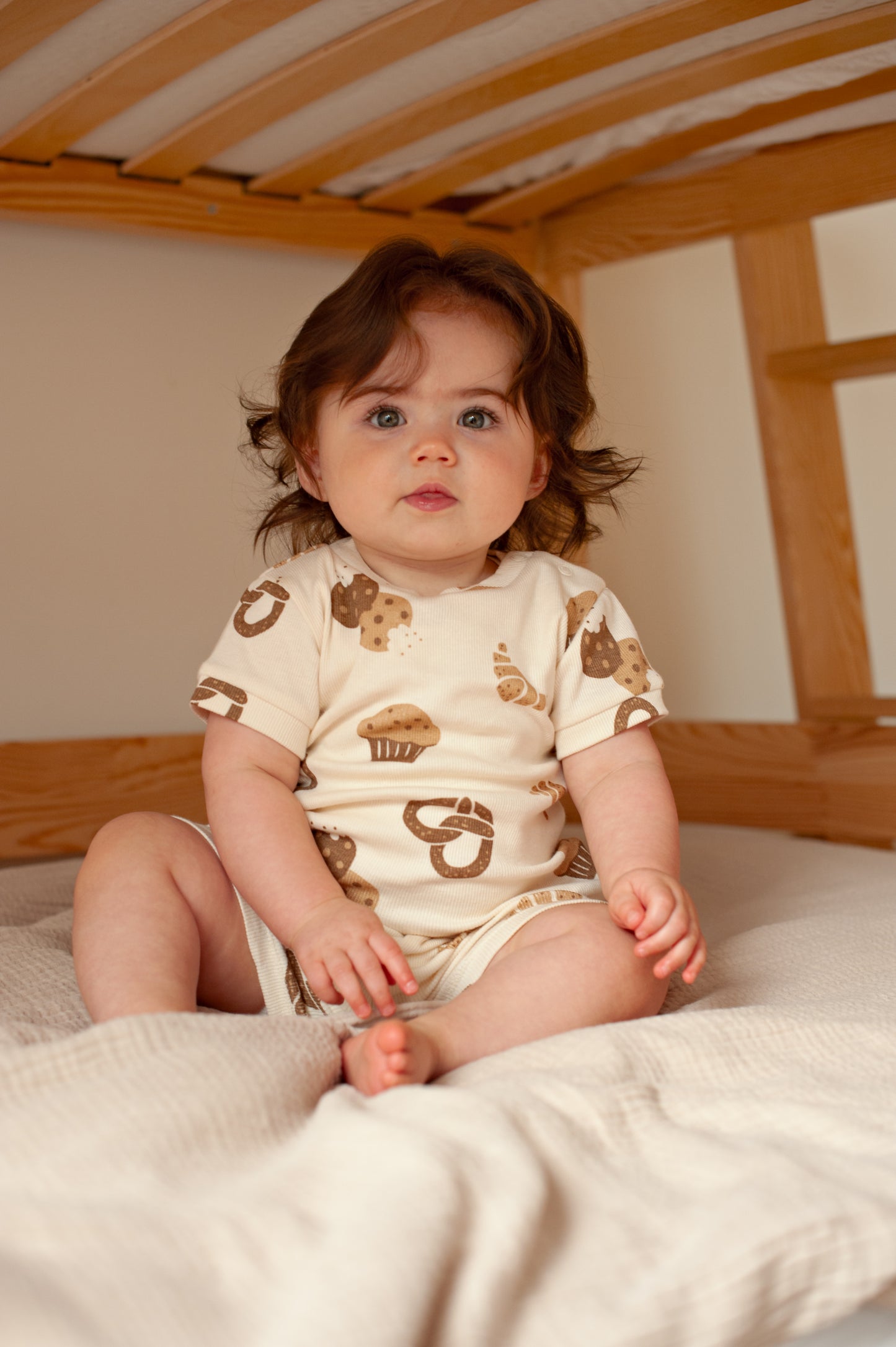 Feetje | Shortama Cosy Crumbs – Beige Baby Pyjama