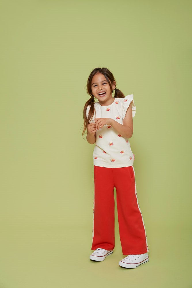Jubel | sporty broek rood - salsa sunset
