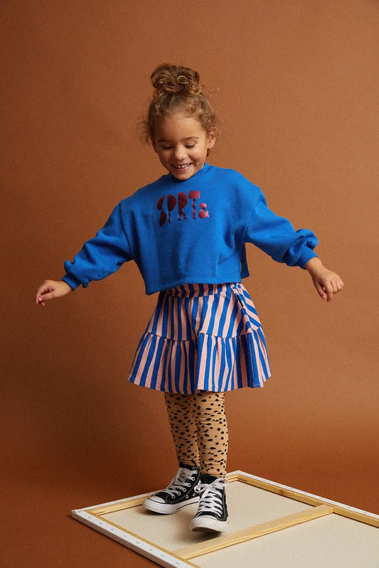 Sproet & Sprout | smock rok met blauw-roze strepen - blauw