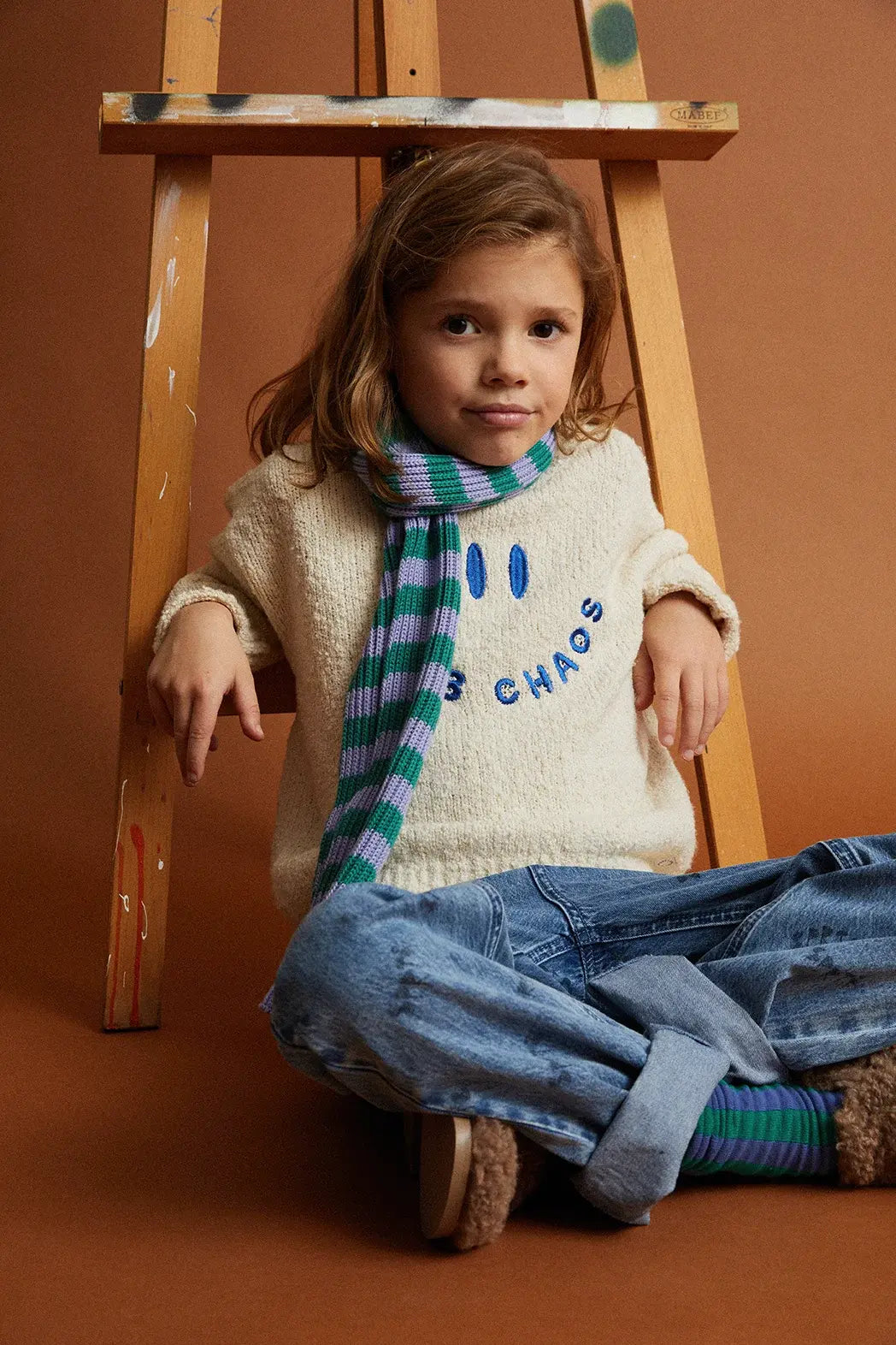 Sproet & Sprout | rechte gestreepte denim broek - blauw denim